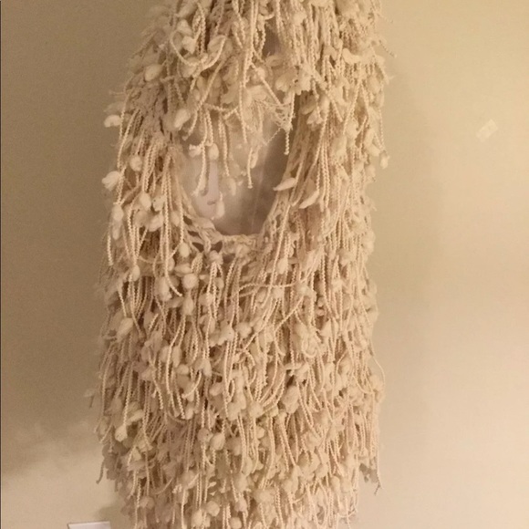 Camille & Co ivory fringe sweater vest NWT - Picture 6 of 8